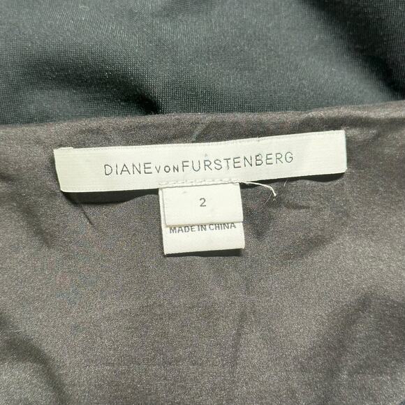 🗽Diane von Furstenberg Dress Womens 2 Black Bevin 3/4 Sleeve Sheath LBD Office - Picture 7 of 10